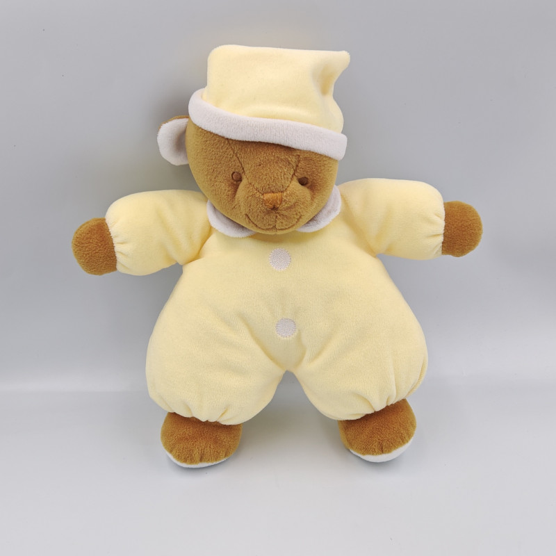 Doudou ours marron jaune blanc SIPLEC