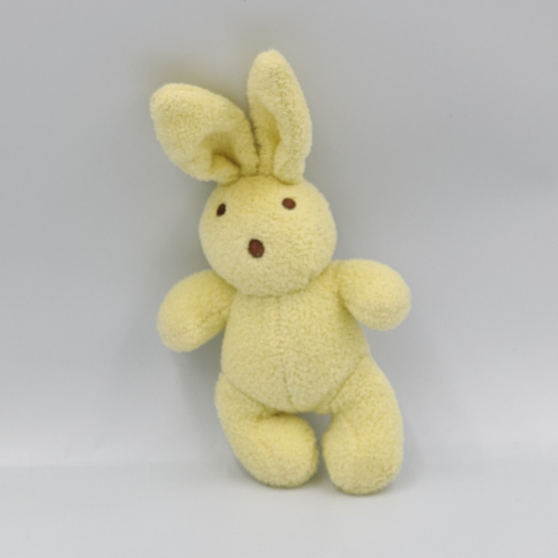Mini Doudou lapin jaune HACHETTE
