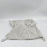 Doudou plat lapin blanc gris BMSTORES