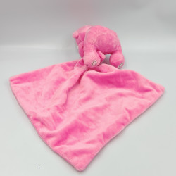 Doudou ours mouchoir rose coeur vert BABYPLAY BBSKY