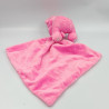 Doudou ours mouchoir rose coeur vert BABYPLAY BBSKY