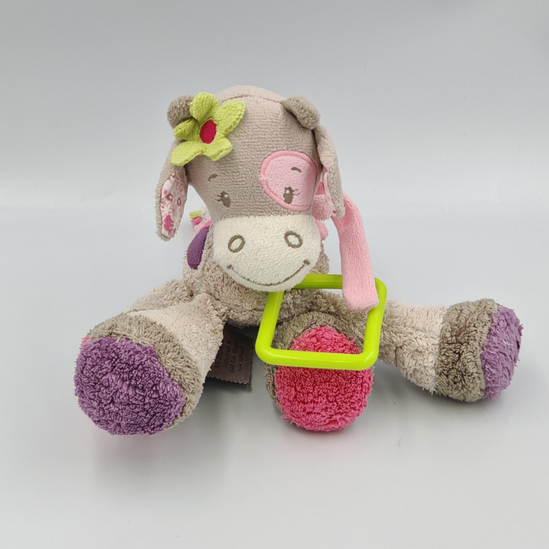 Doudou musical girafe vache grise rose violet Alyzée NATTOU
