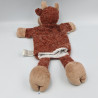 Doudou plat marionnette vache beige rouge fleurs COCKTAIL SCANDINAVE