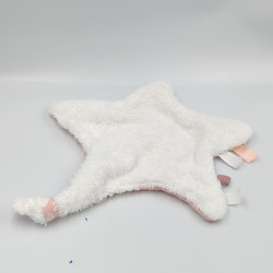 Doudou plat étoile blanche rose LITTLE DUTCH