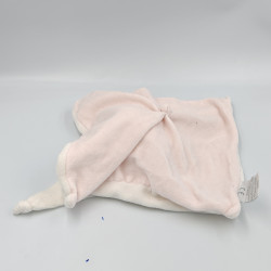Doudou et compagnie plat ours blanc col rose