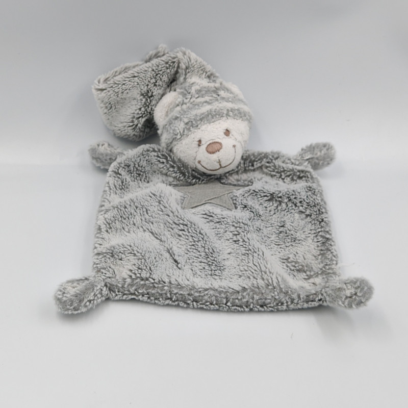 Doudou plat ours gris étoile NICOTOY