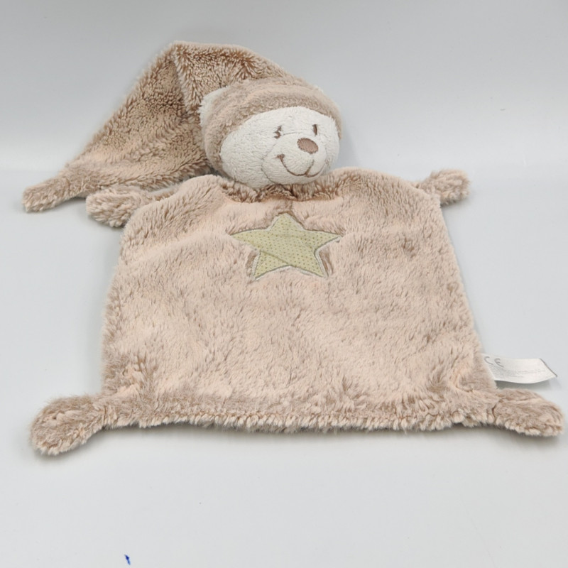 Doudou plat ours marron étoile NICOTOY