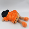 Doudou poupée fille métis robe orange rayé NOUNOURS