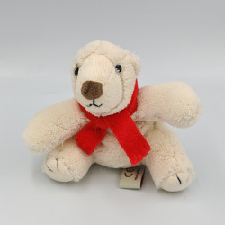 Doudou ours polaire blanc écharpe rouge GIPSY