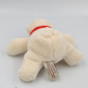 Doudou ours polaire blanc écharpe rouge GIPSY