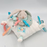 Doudou et compagnie coussin musical lapin blanc bleu rayé Puzzle