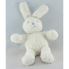 Doudou plat lapin blanc beige dentition VERTBAUDET