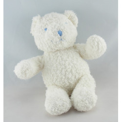 Doudou lapin blanc couture bleu VERTBAUDET