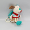 Doudou musical chien blanc bleu rouge beige pois BABY FEHN