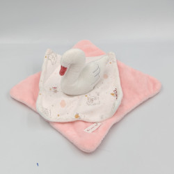 Doudou plat cygne rose blanc SERGENT MAJOR