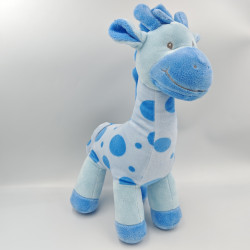 Doudou peluche girafe bleu tachetée