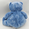 Doudou peluche ours bleu blanc AJENA
