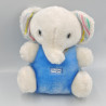 Peluche éléphant blanc bleu BOULGOM
