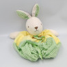 Doudou range pyjama lapin jaune vichy vert AJENA