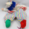 Ancien doudou range pyjama clown blanc bleu rouge vert jaune pois FANFOUN