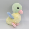 Doudou Peluche canard oiseau bleu jaune vert rose BOULGOM