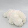 Ancienne peluche lapin blanc noeud rose