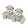 Doudou ours gris blanc rayé Musti Mustela LOT DE 2