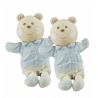 Doudou ours blanc bleu B coeur Bébé NOUNOURS LOT DE 2