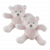 Doudou ours rose OBAIBI  LOT DE 2