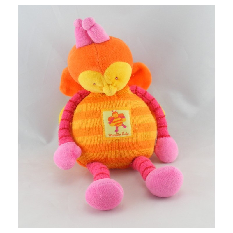 Doudou Boule LOUNA l'Abeille Orange Moulin Roty
