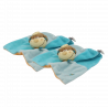 Doudou plat singe bleu orange papillon BENGY LOT DE 2