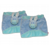 Doudou plat ane cheval bleu TEX LOT DE 2