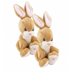 Doudou lapin beige blanc rose H ET M H.M H&M LOT DE 2
