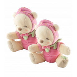 Doudou nature bearries ours déguisé en fraise FISHER PRICE 28 cm LOT DE 2