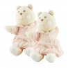 Doudou ours rose B coeur Bébé NOUNOURS LOT DE 2
