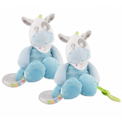 Doudou cheval bleu vert pois hochet dentition MOTS D'ENFANTS LOT DE 2