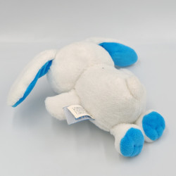 Doudou sonore lapin blanc bleu cloche GIPSY