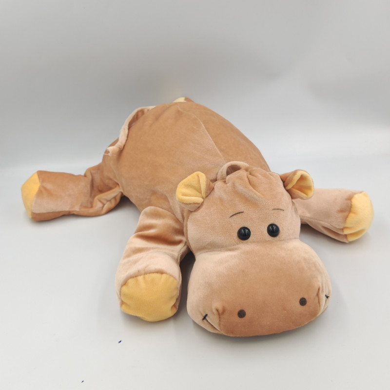 Doudou peluche hippopotame marron SUPER TOYS