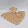 Doudou plat ours beige marron rayé rose orange fleurs BABY FEHN