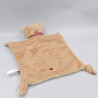 Doudou plat ours beige rayé bleu SPIEGELBURG