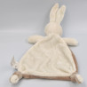 Doudou plat lapin marron blanc bleu BABY NOVA