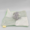 Doudou plat éléphant gris blanc vert PATINIO