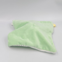 Doudou plat éléphant gris blanc vert PATINIO