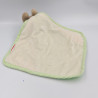Doudou ane cheval beige blanc vert mouchoir KIABI