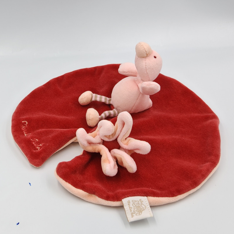 Doudou plat nénuphar rouge canard Edouard MOULIN ROTY