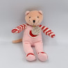 Doudou et compagnie chat Chadoux rose blanc rayé rouge