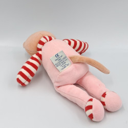 Doudou et compagnie chat Chadoux rose blanc rayé rouge