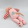 Doudou et compagnie chat Chadoux rose blanc rayé rouge