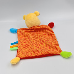 Doudou plat winnie l'ourson rouge orange gris oiseau DISNEY BABY