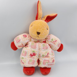 Doudou lapin rouge confiture cerises NOUNOURS